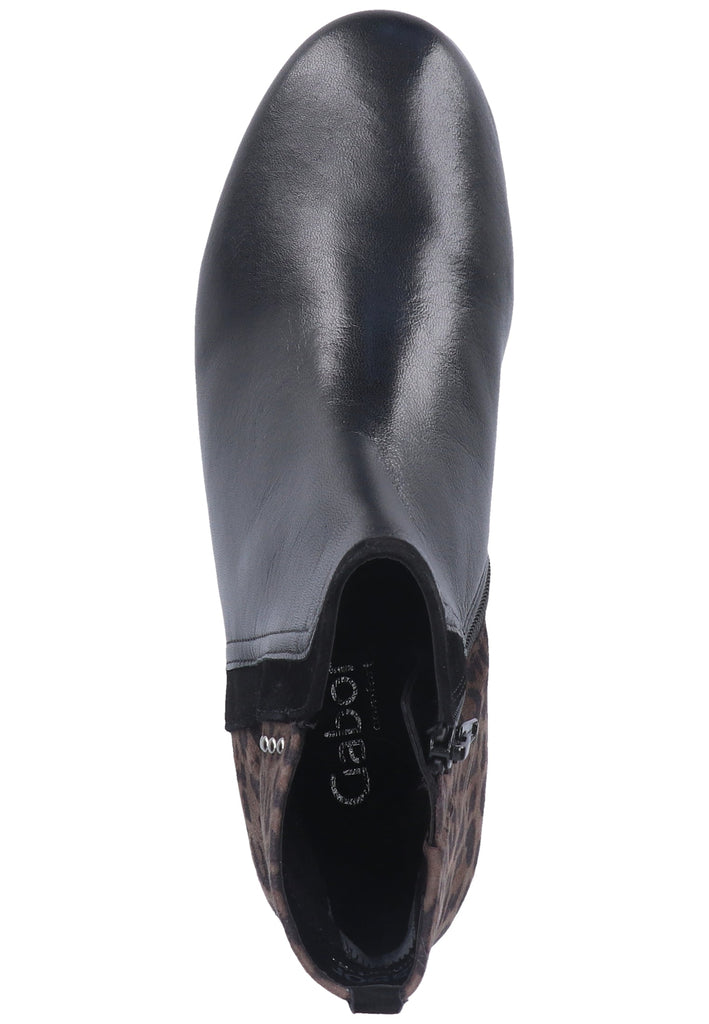 Gabor Stiefelette Glattleder Schwarz/Grau - surf4shoes