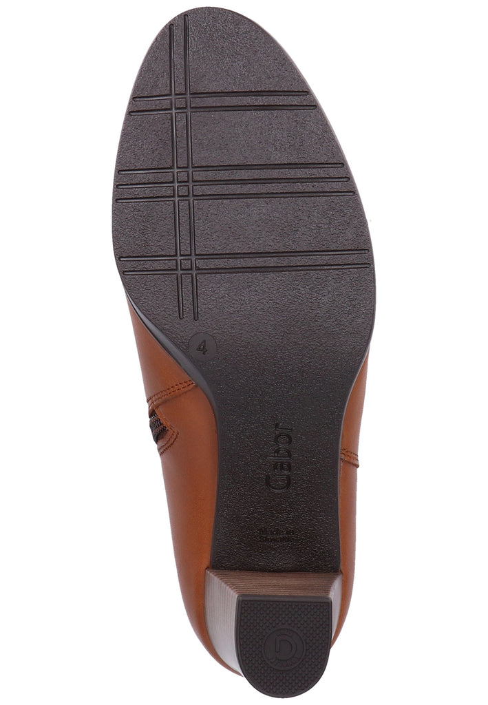 Gabor Stiefelette Glattleder Cognac Warmfutter - surf4shoes