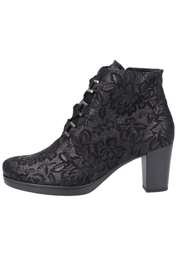 Gabor Stiefelette Veloursleder Schwarz - surf4shoes