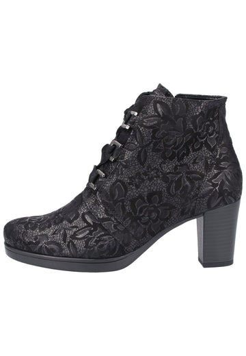 Gabor Stiefelette Veloursleder Schwarz - surf4shoes