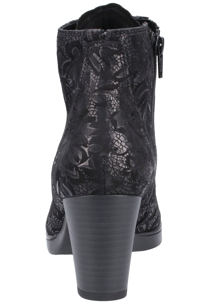Gabor Stiefelette Veloursleder Schwarz - surf4shoes