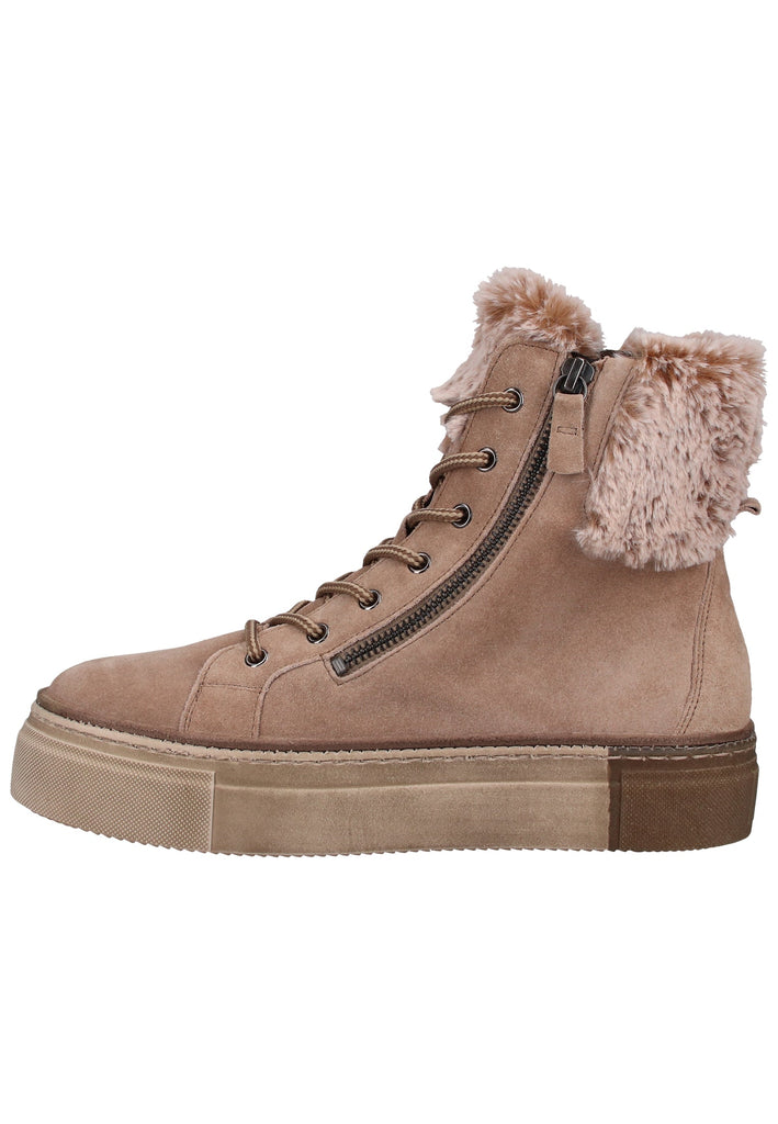 Gabor Stiefelette Veloursleder Hellbraun Warmfutter - surf4shoes