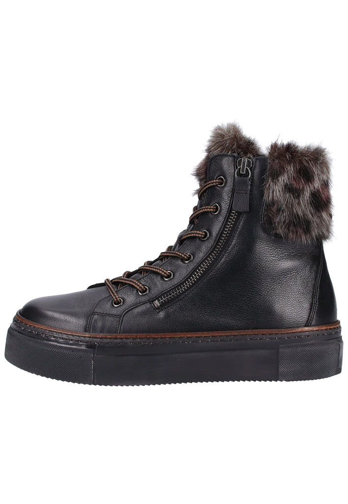 Gabor Stiefelette Veloursleder Schwarz - surf4shoes