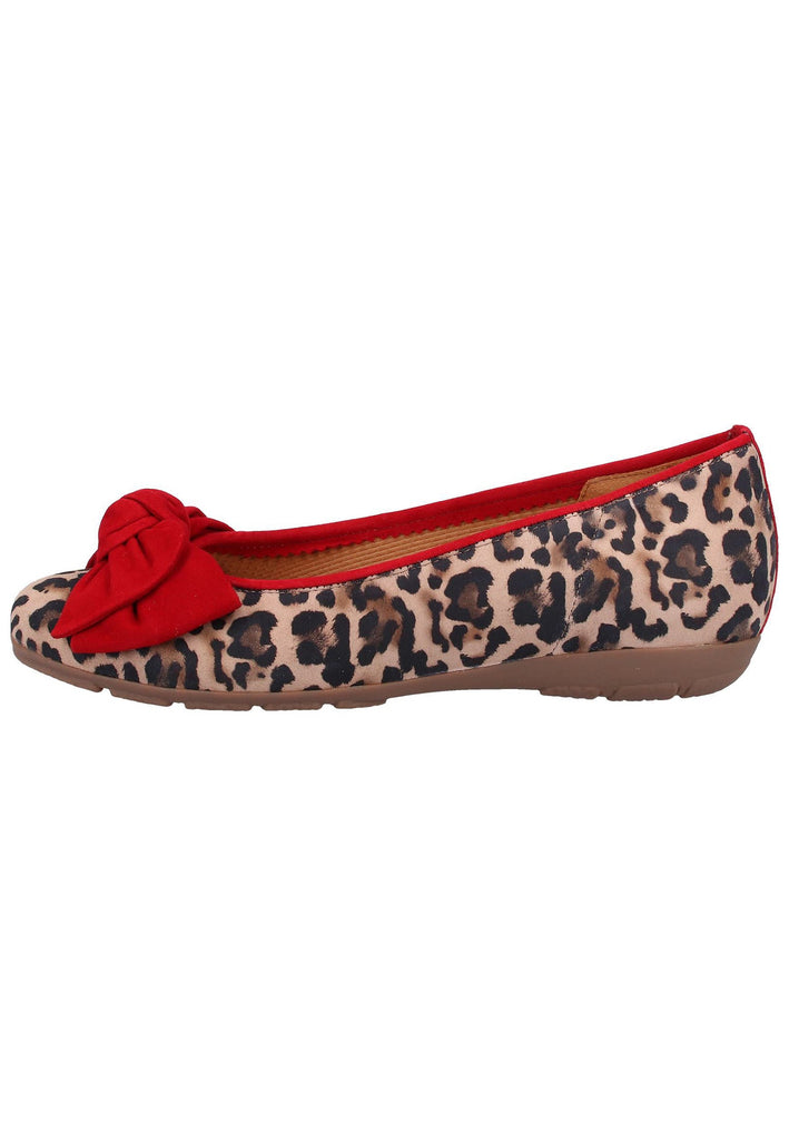 Gabor Ballerinas Veloursleder Beige/Rot - surf4shoes