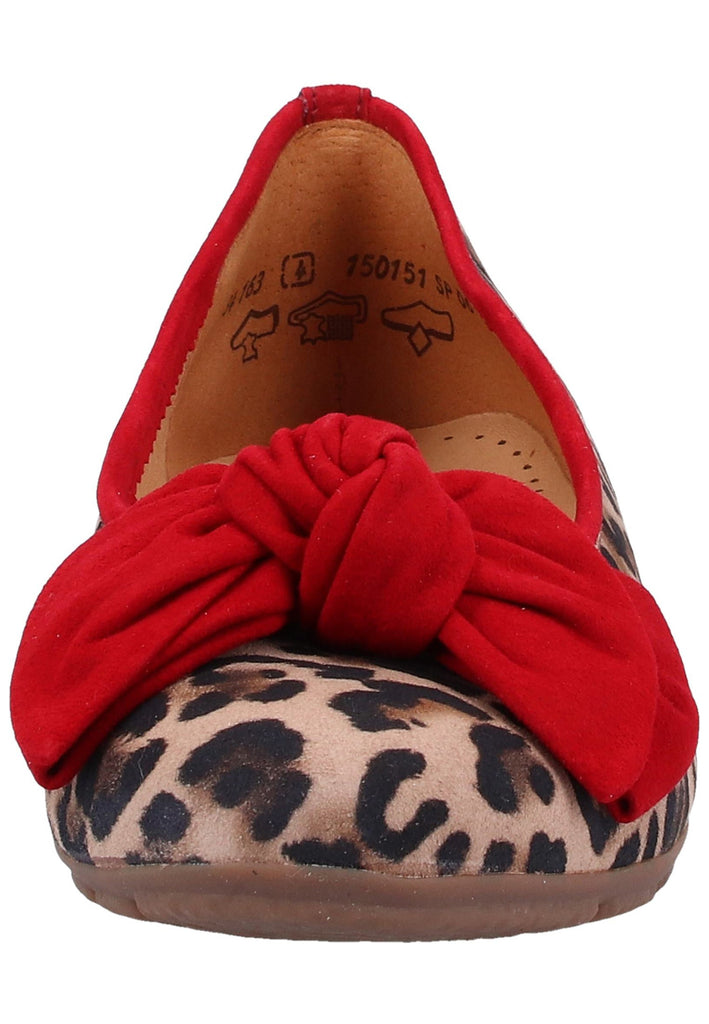 Gabor Ballerinas Veloursleder Beige/Rot - surf4shoes
