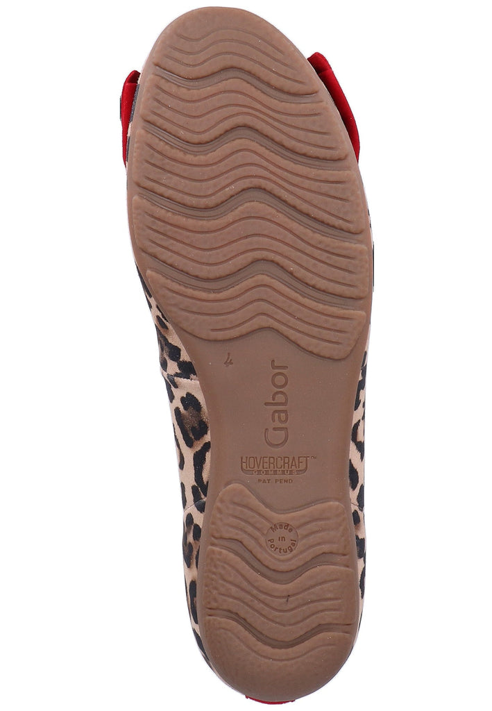 Gabor Ballerinas Veloursleder Beige/Rot - surf4shoes