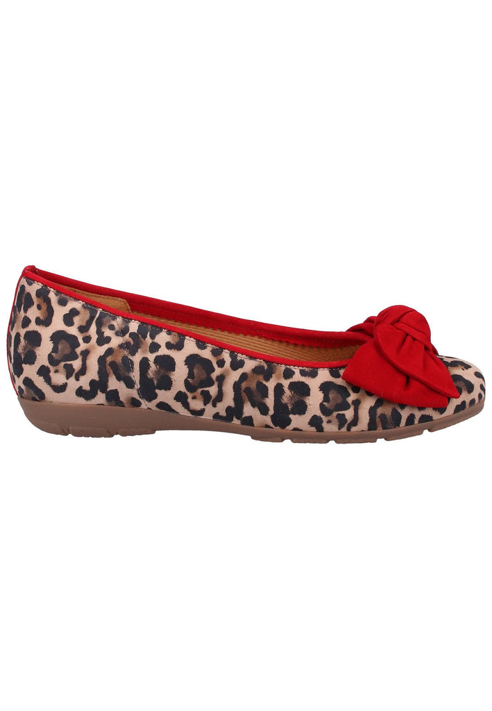 Gabor Ballerinas Veloursleder Beige/Rot - surf4shoes