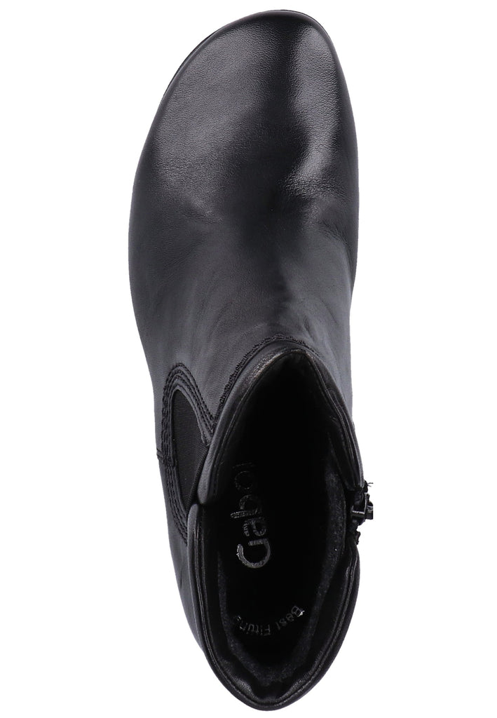 Gabor Stiefelette Leder Schwarz - surf4shoes