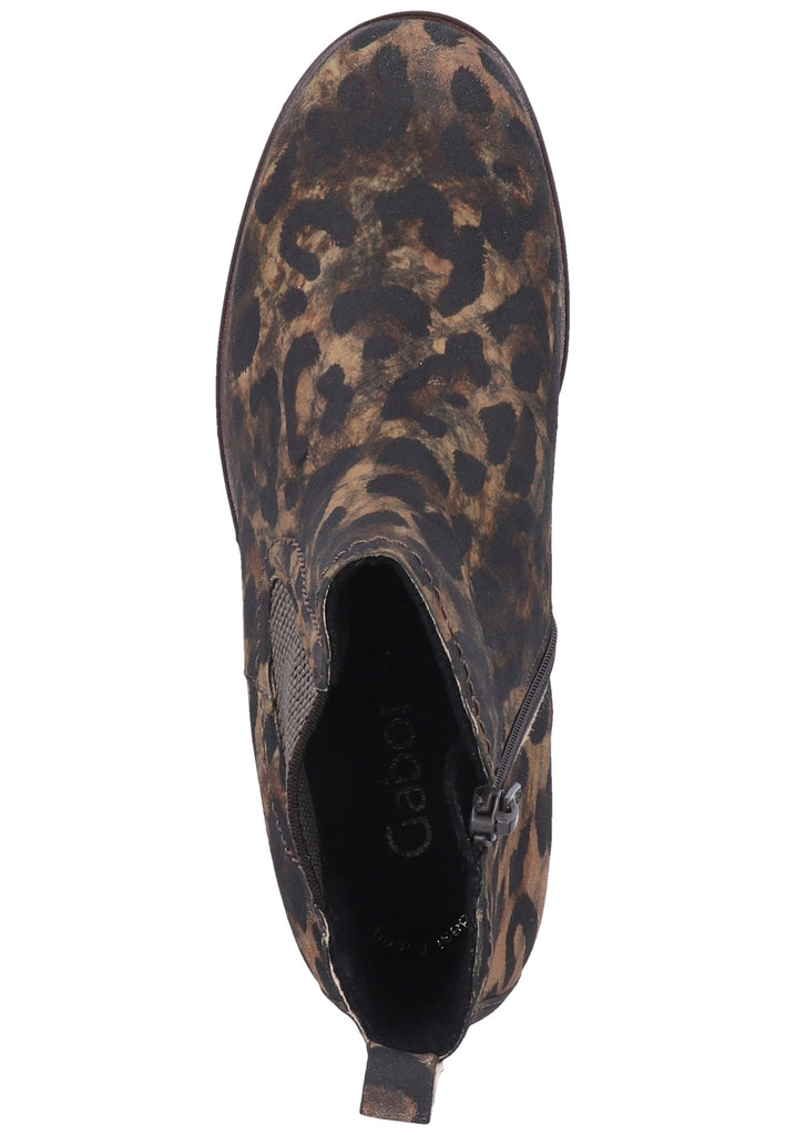 Gabor Stiefelette Veloursleder Leopard - surf4shoes