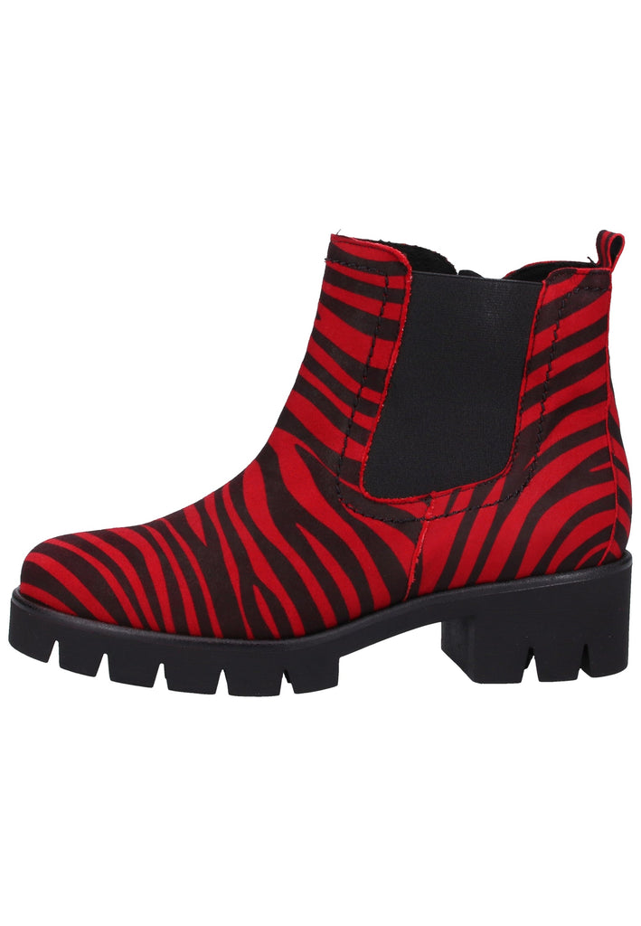 Gabor Stiefelette Veloursleder Rot/Schwarz - surf4shoes