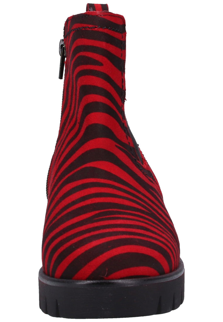 Gabor Stiefelette Veloursleder Rot/Schwarz - surf4shoes