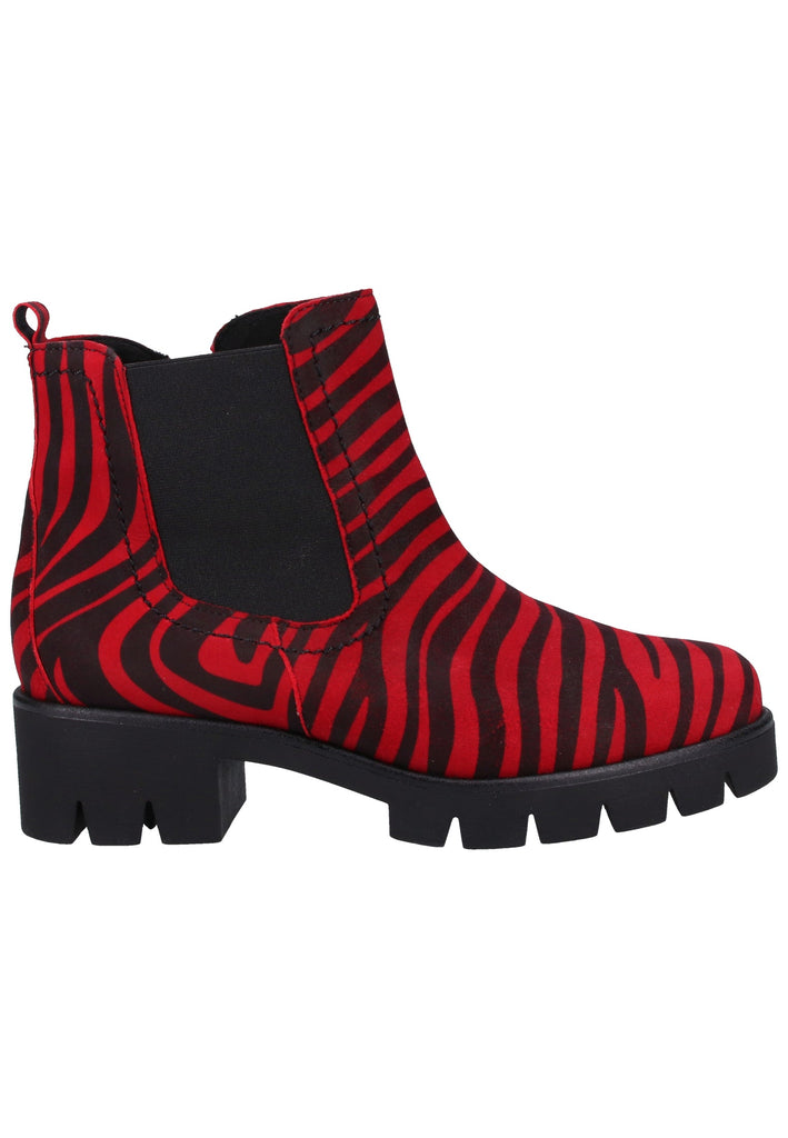 Gabor Stiefelette Veloursleder Rot/Schwarz - surf4shoes