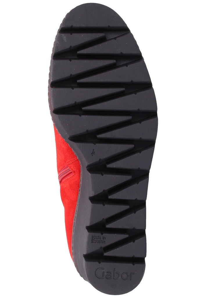 Gabor Stiefelette Veloursleder Rot - surf4shoes