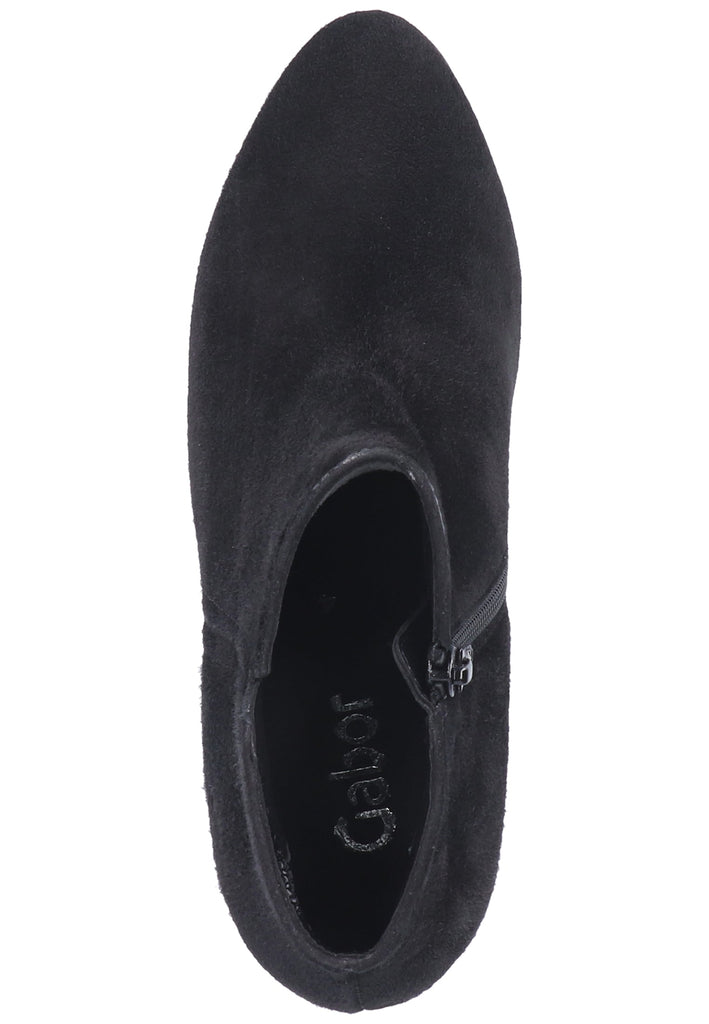 Gabor Stiefelette Veloursleder Schwarz - surf4shoes