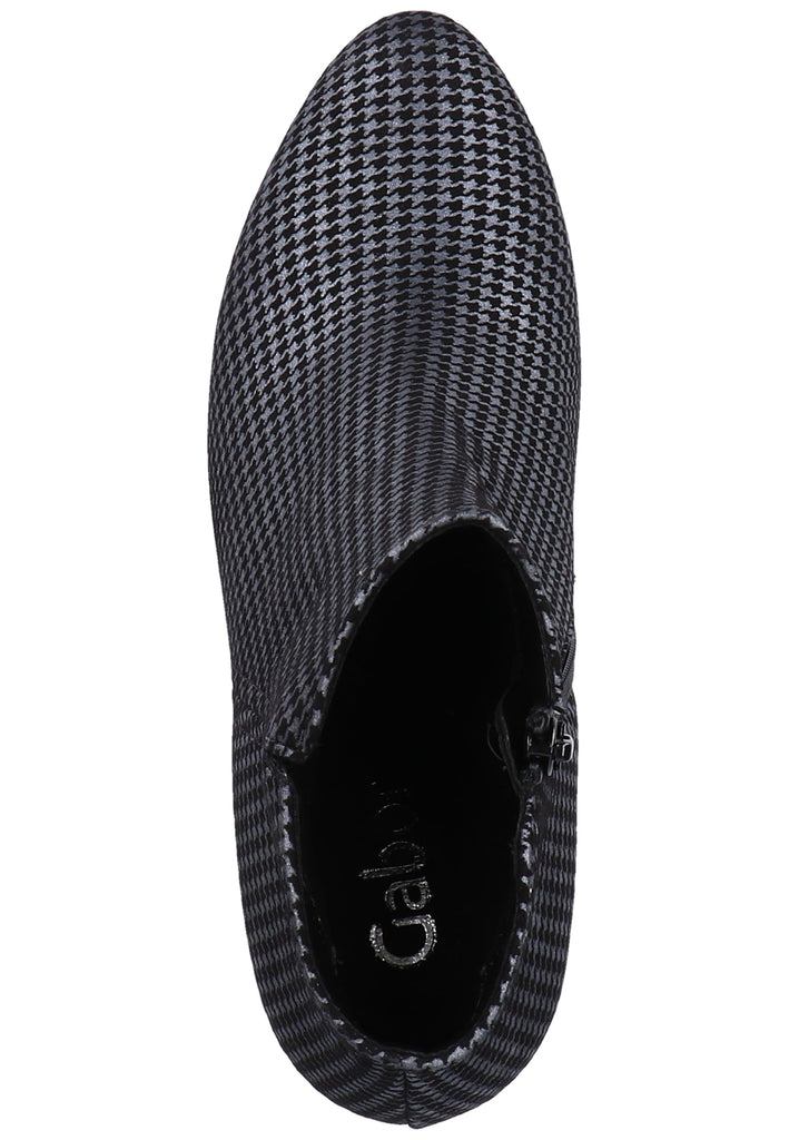 Gabor Stiefelette Veloursleder Schwarz/Grau - surf4shoes