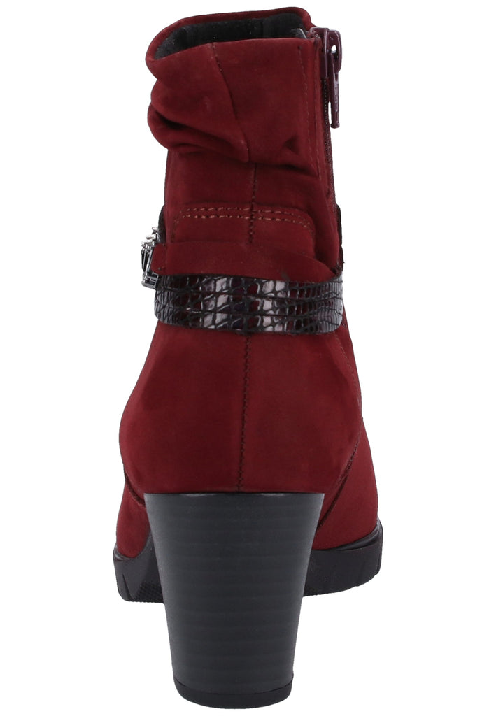 Gabor Stiefelette Veloursleder Dunkelrot - surf4shoes