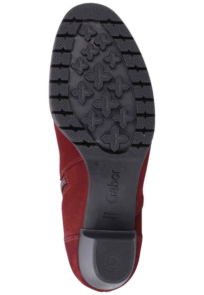 Gabor Stiefelette Veloursleder Dunkelrot - surf4shoes