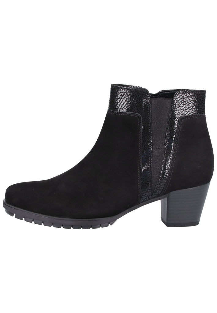 Gabor Stiefelette Veloursleder Schwarz - surf4shoes