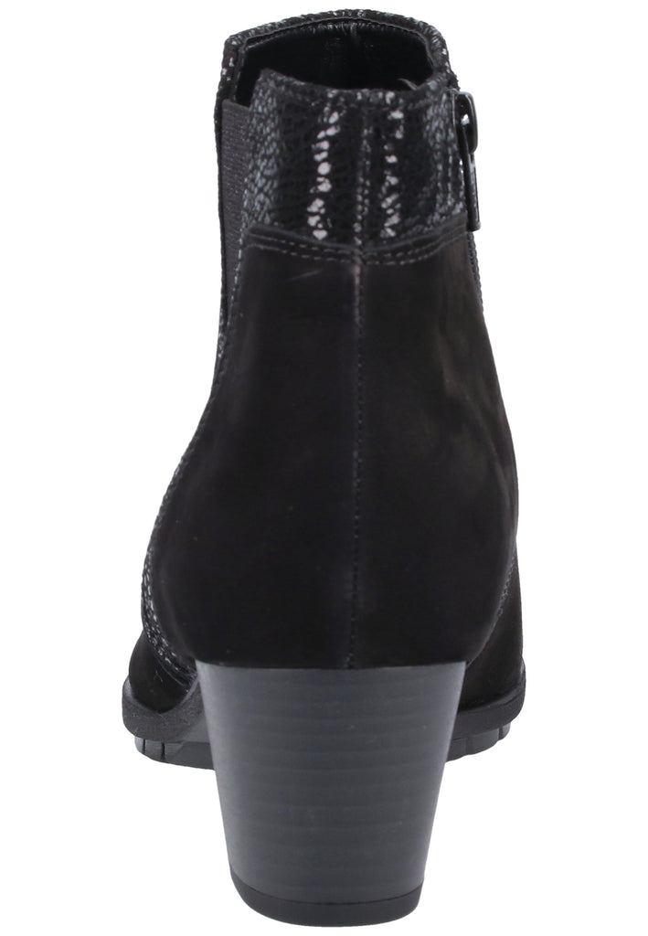 Gabor Stiefelette Veloursleder Schwarz - surf4shoes