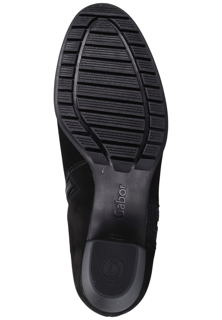 Gabor Stiefelette Veloursleder Schwarz - surf4shoes