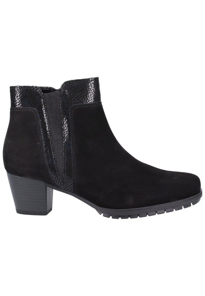 Gabor Stiefelette Veloursleder Schwarz - surf4shoes
