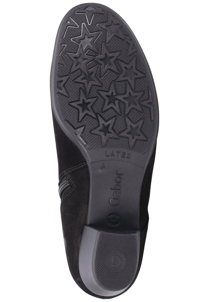 Gabor Stiefelette Veloursleder Schwarz - surf4shoes