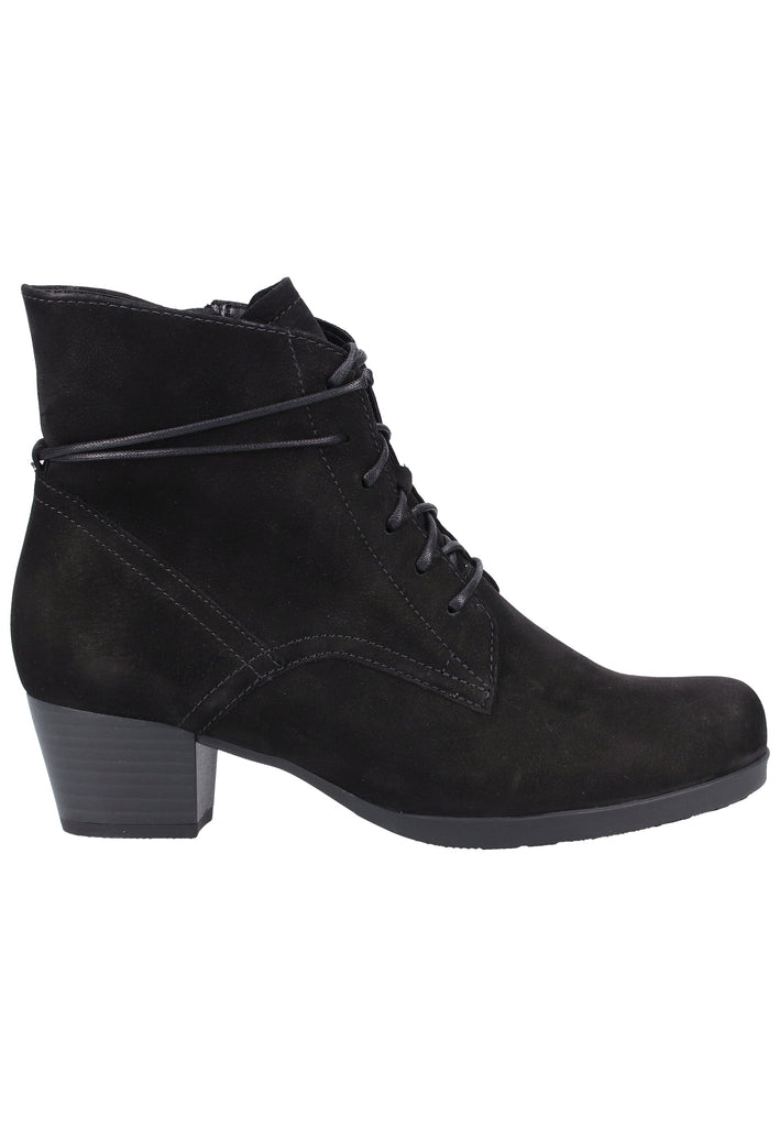 Gabor Stiefelette Veloursleder Schwarz - surf4shoes