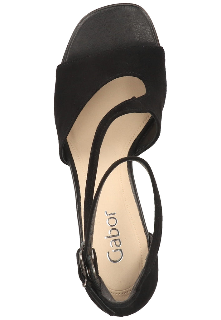 Gabor Sandalen Lederimitat Schwarz - surf4shoes
