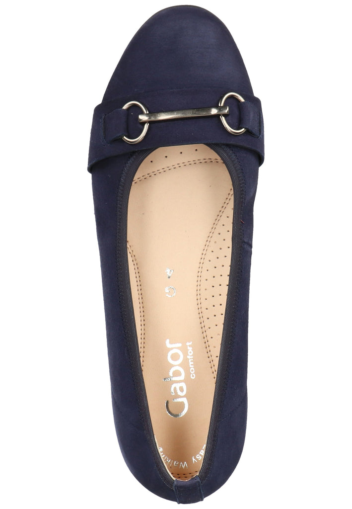 Gabor Ballerinas Veloursleder Blau - surf4shoes