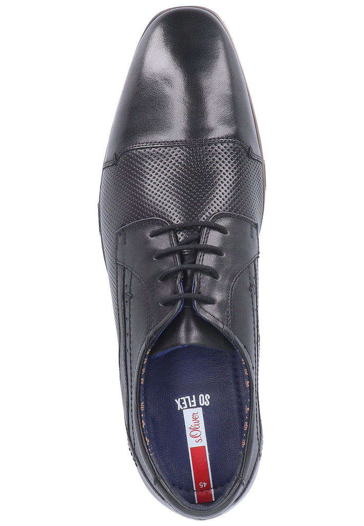 s.Oliver Businessschuhe Leder Schwarz - surf4shoes