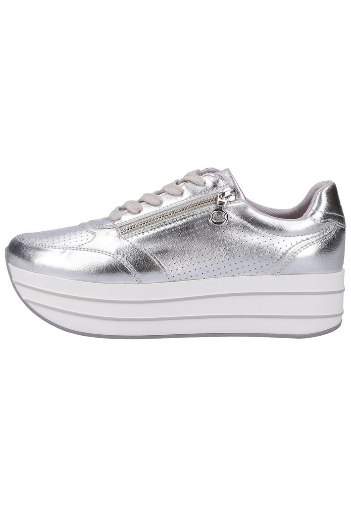 s.Oliver Sneaker Lederimitat Silber - surf4shoes