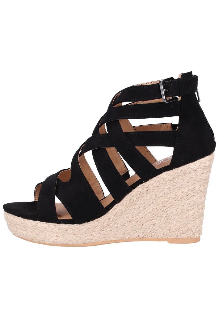 s.Oliver Sandalen Lederimitat Schwarz - surf4shoes