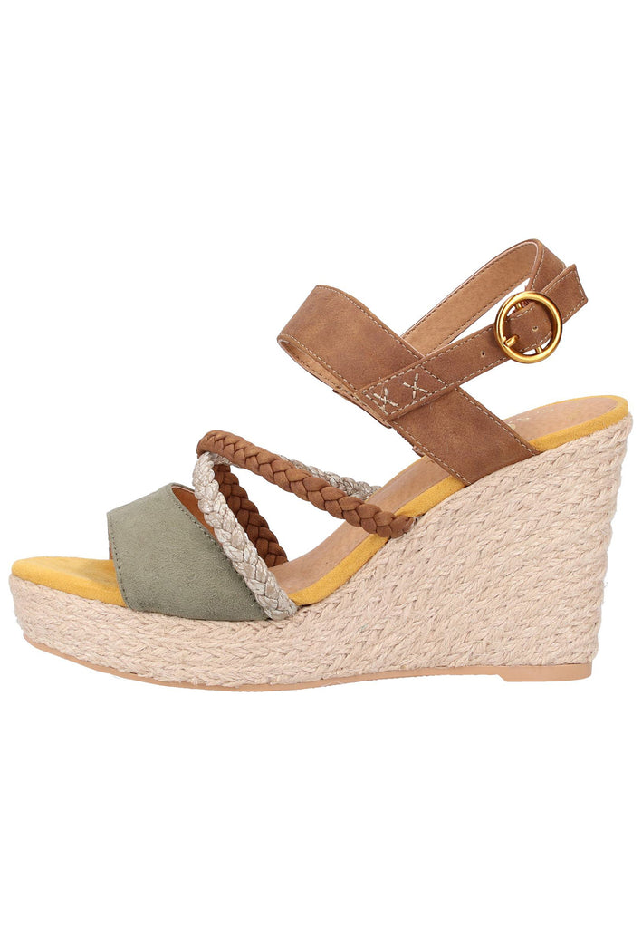 s.Oliver Sandalen Lederimitat/Textil Khaki - surf4shoes