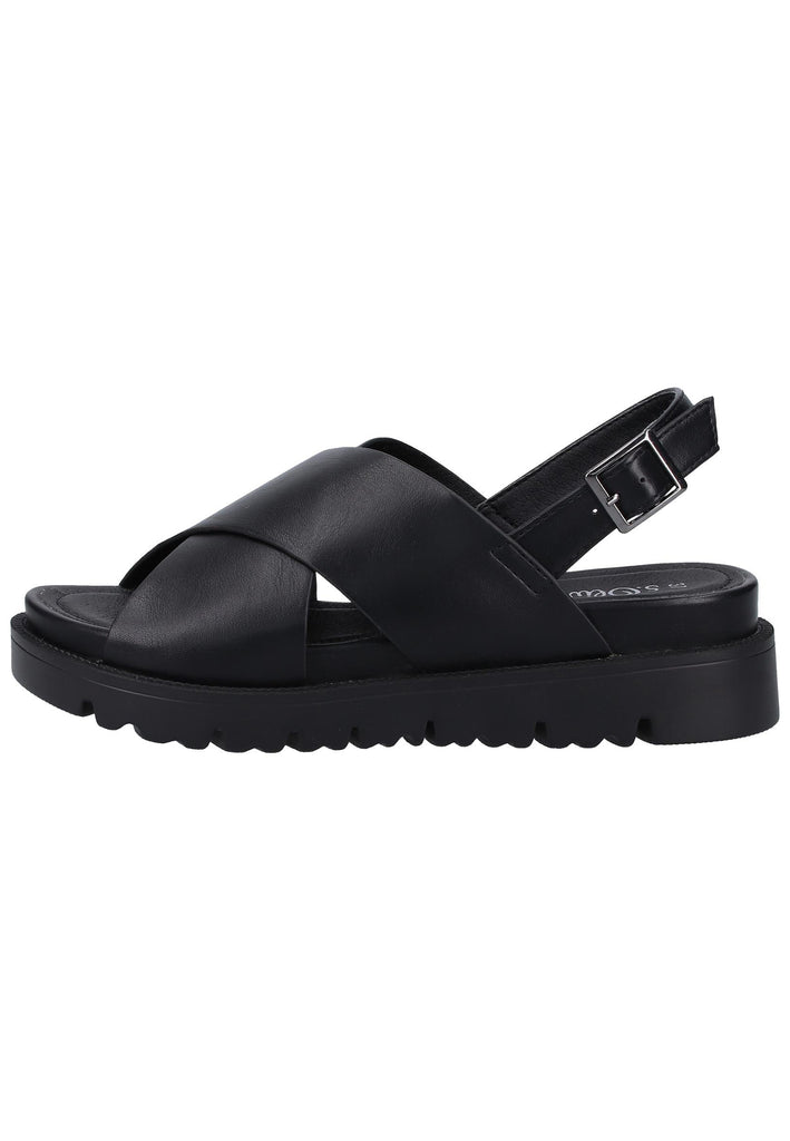s.Oliver Sandalen Lederimitat Schwarz - surf4shoes