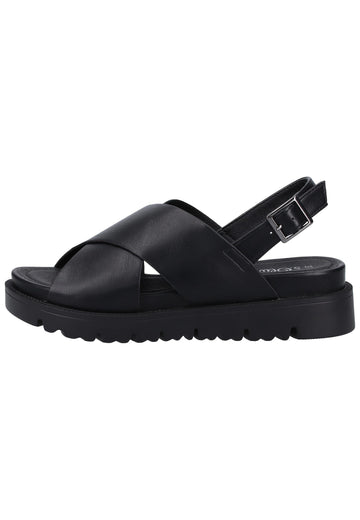 s.Oliver Sandalen Lederimitat Schwarz - surf4shoes
