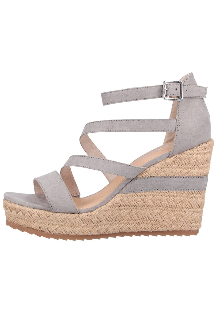 s.Oliver Sandalen Lederimitat/Textil Grau - surf4shoes
