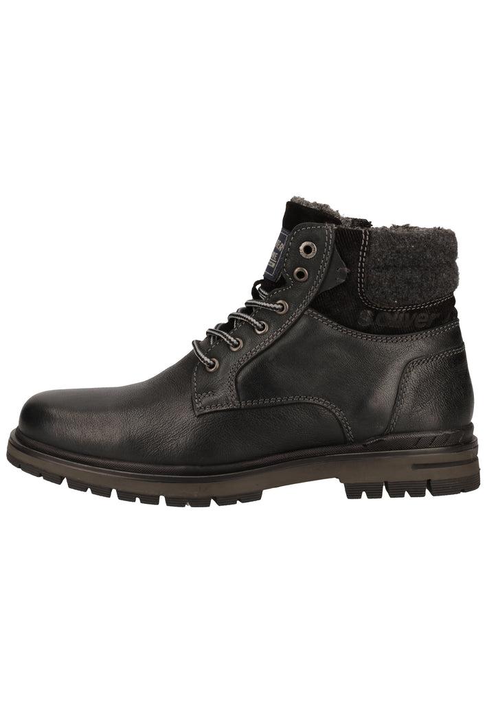 s.Oliver Stiefelette Leder Schwarz Warmfutter - surf4shoes