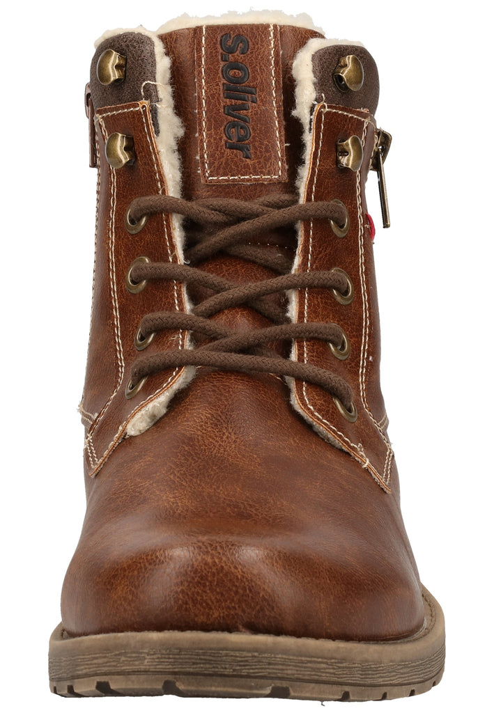 s.Oliver Stiefelette Synthetik Braun Warmfutter - surf4shoes