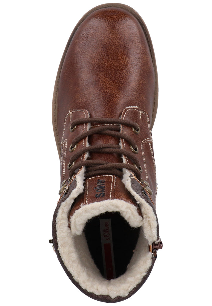 s.Oliver Stiefelette Synthetik Braun Warmfutter - surf4shoes