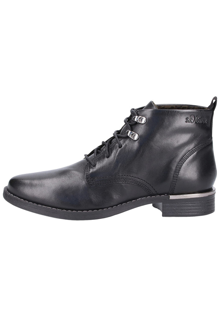 s.Oliver Stiefelette Leder Schwarz - surf4shoes