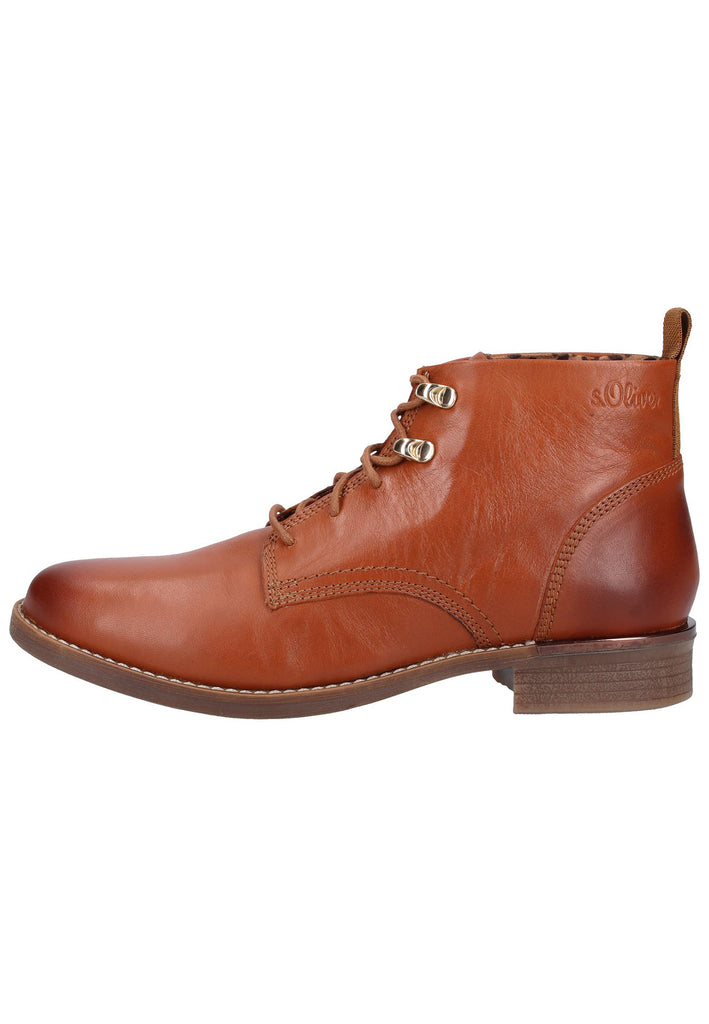 s.Oliver Stiefelette Leder Cognac - surf4shoes