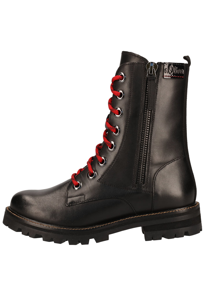 s.Oliver Stiefelette Leder Schwarz - surf4shoes
