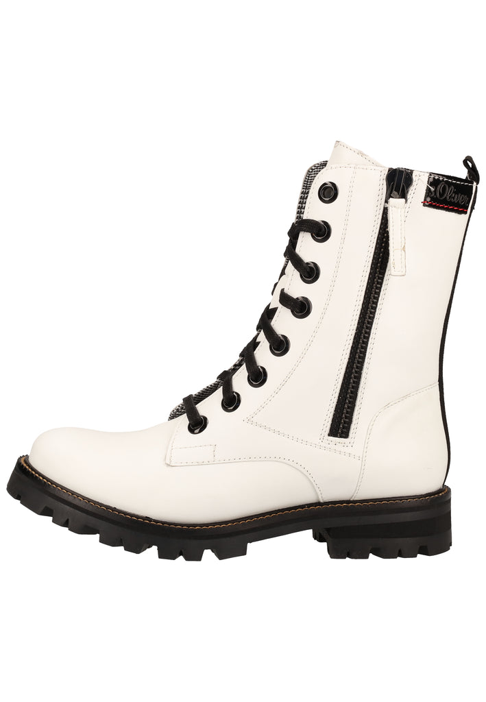 s.Oliver Stiefelette Leder Weiß - surf4shoes