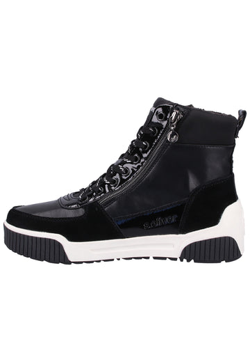 s.Oliver Sneaker Leder/Textil Schwarz - surf4shoes