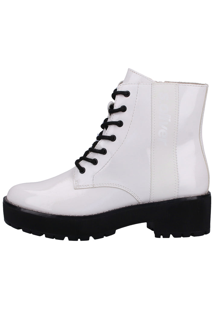 s.Oliver Stiefelette Lederimitat Weiß - surf4shoes