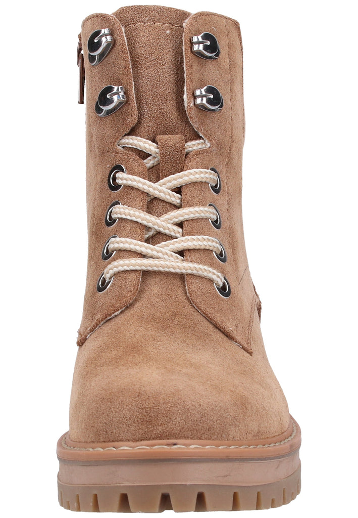 s.Oliver Stiefelette Lederimitat/Textil Braun/Rosa - surf4shoes