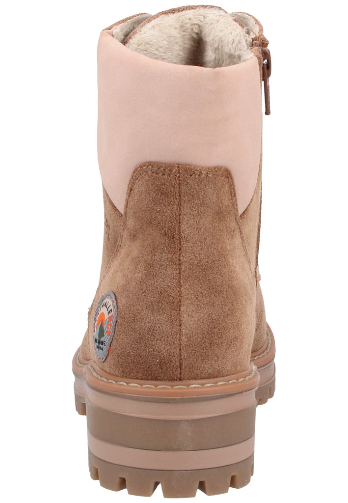 s.Oliver Stiefelette Lederimitat/Textil Braun/Rosa - surf4shoes