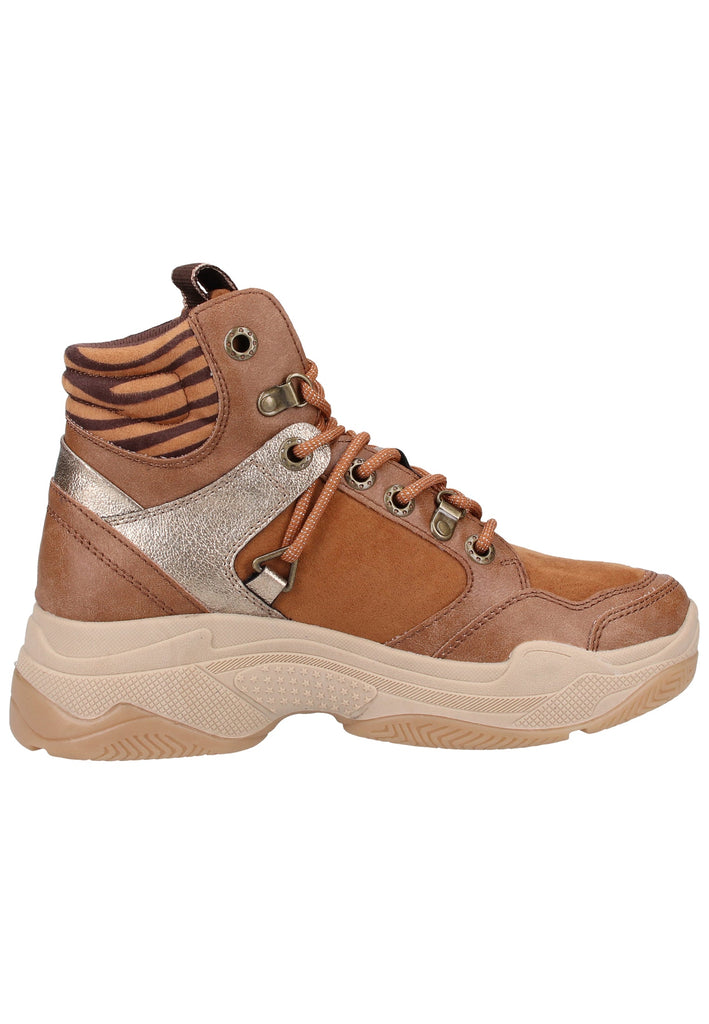 s.Oliver Stiefelette Lederimitat/Textil Cognac - surf4shoes