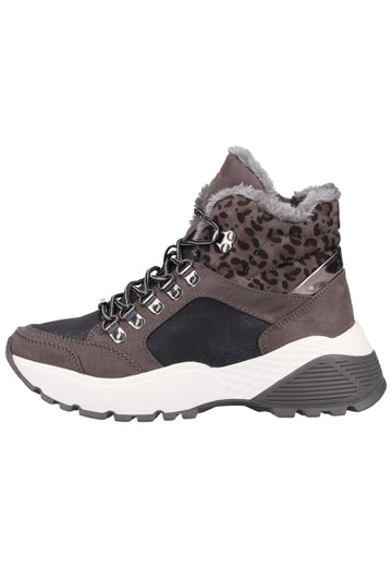 s.Oliver Stiefelette Lederimitat/Textil Dunkelgrau Warmfutter - surf4shoes