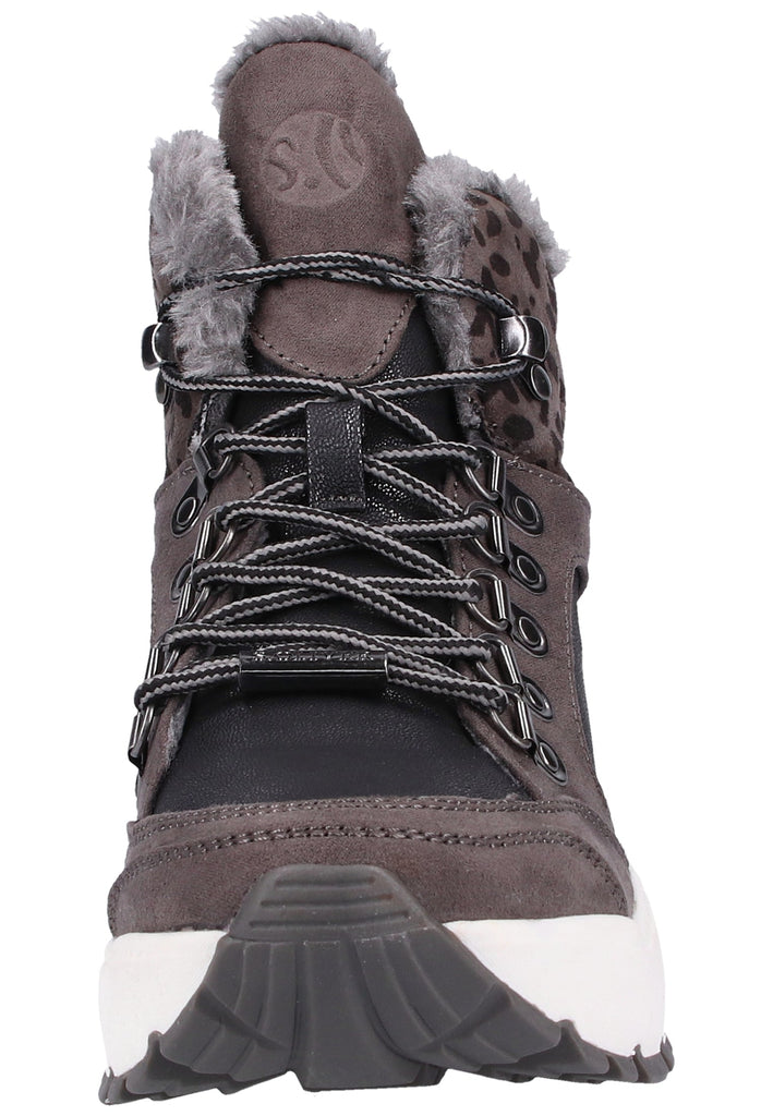 s.Oliver Stiefelette Lederimitat/Textil Dunkelgrau Warmfutter - surf4shoes